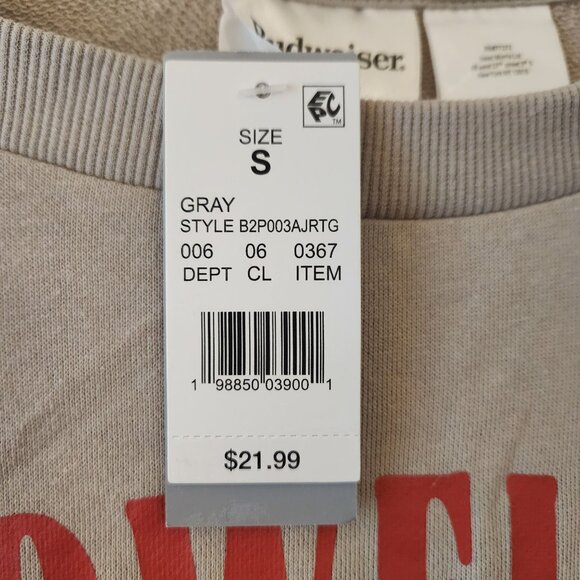 Women's Budweiser Eagle Graphic Sweatshirt - Taupe Size S NWT - Picture 5 of 9